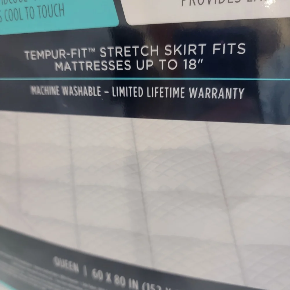 TEMPUR-PEDIC Performance Cooling Mattress Pad Stretch Skirt Size: QUEEN